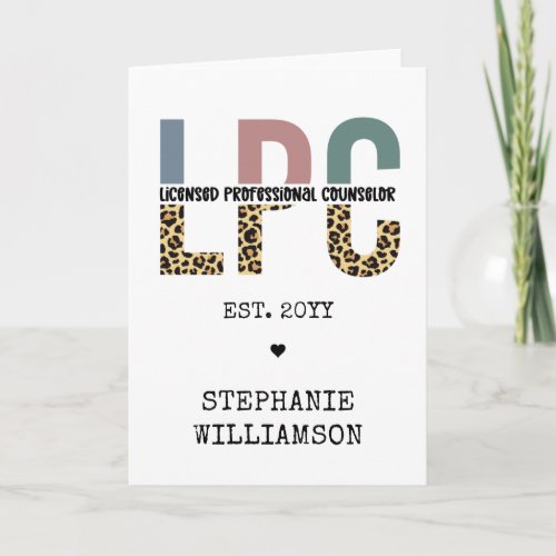 Custom LPC Licensed Professional Counselor Gift Card