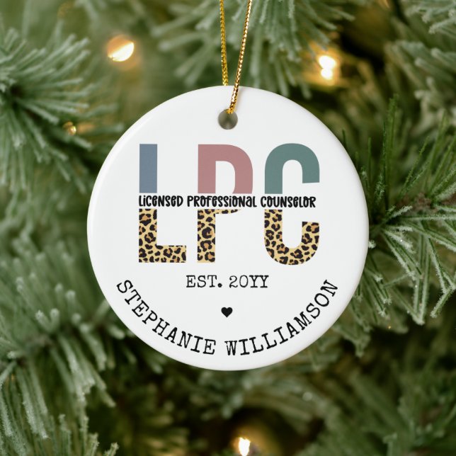 Custom LPC Licensed Professional Counselor Gift Ceramic Ornament (Tree)
