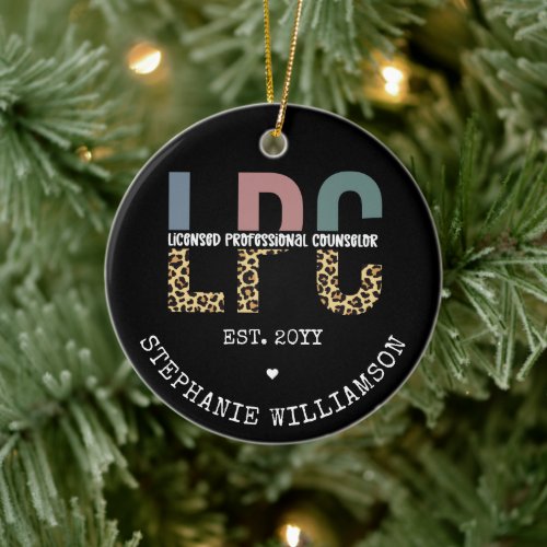 Custom LPC Licensed Professional Counselor Gift Ceramic Ornament