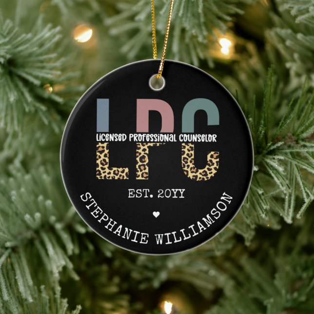 Custom LPC Licensed Professional Counselor Gift Ceramic Ornament (Tree)