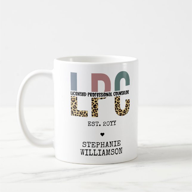 Custom LPC Licensed Professional Counselor Gift Coffee Mug (Left)