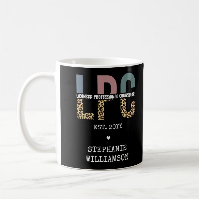 Custom LPC Licensed Professional Counselor Gift Coffee Mug (Left)