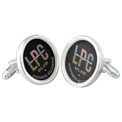 Custom LPC Licensed Professional Counselor Gift Cufflinks