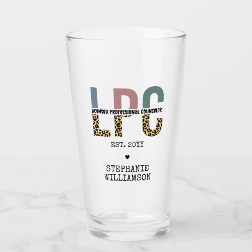 Custom LPC Licensed Professional Counselor Gift Glass