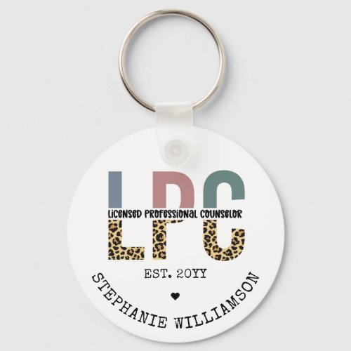 Custom LPC Licensed Professional Counselor Gift Keychain