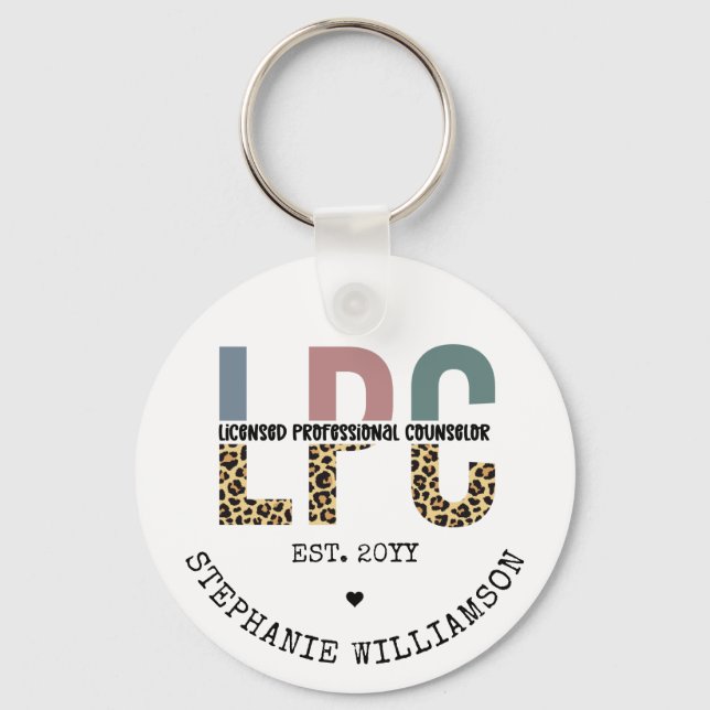 Custom LPC Licensed Professional Counselor Gift Keychain (Front)