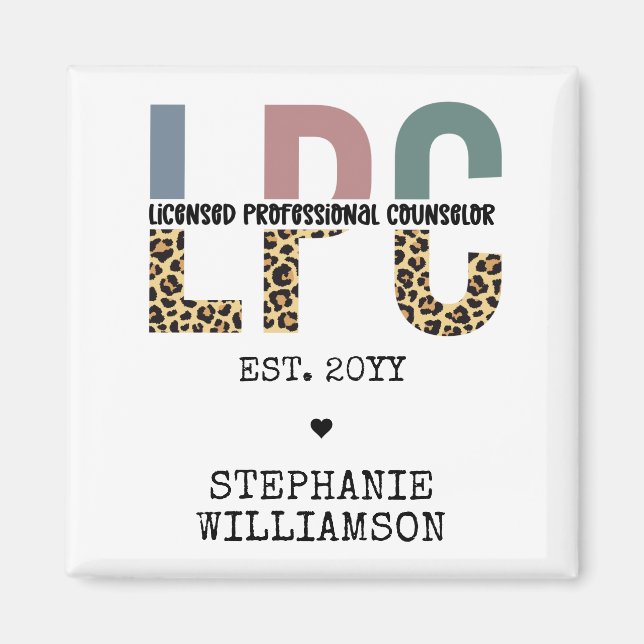Custom LPC Licensed Professional Counselor Gift  Magnet (Front)