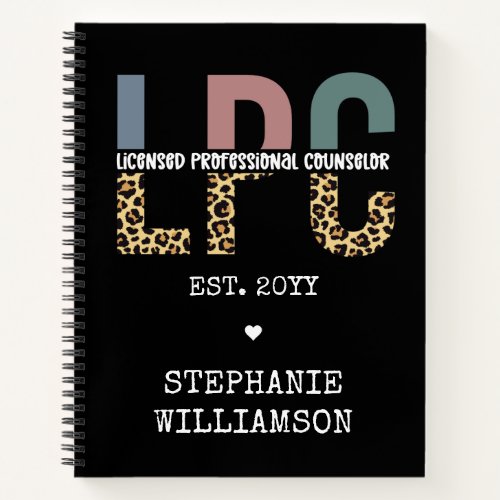 Custom LPC Licensed Professional Counselor Gift Notebook