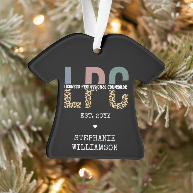 Custom LPC Licensed Professional Counselor Gift Ornament (Tree)