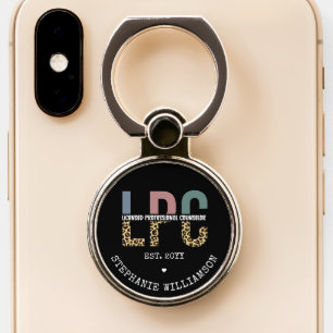 Custom LPC Licensed Professional Counselor Gift Phone Ring Stand