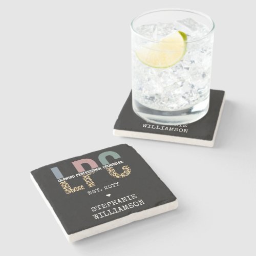 Custom LPC Licensed Professional Counselor Gift Stone Coaster