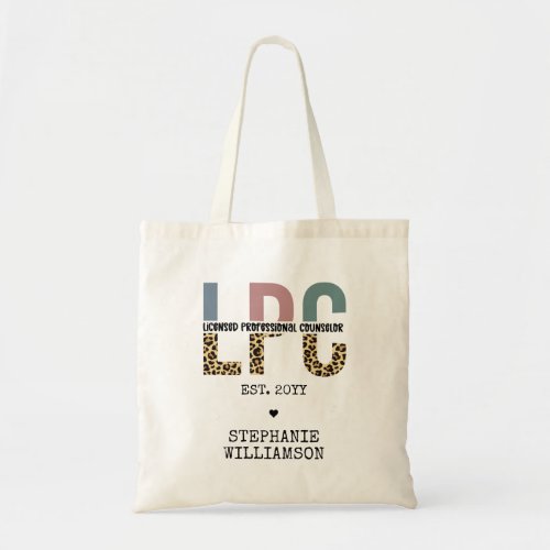 Custom LPC Licensed Professional Counselor Gift Tote Bag