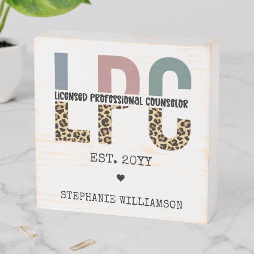 Custom LPC Licensed Professional Counselor Gift Wooden Box Sign