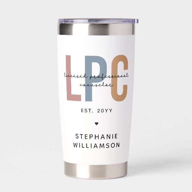 Custom LPC Licensed Professional Counselor Insulated Tumbler (Left)