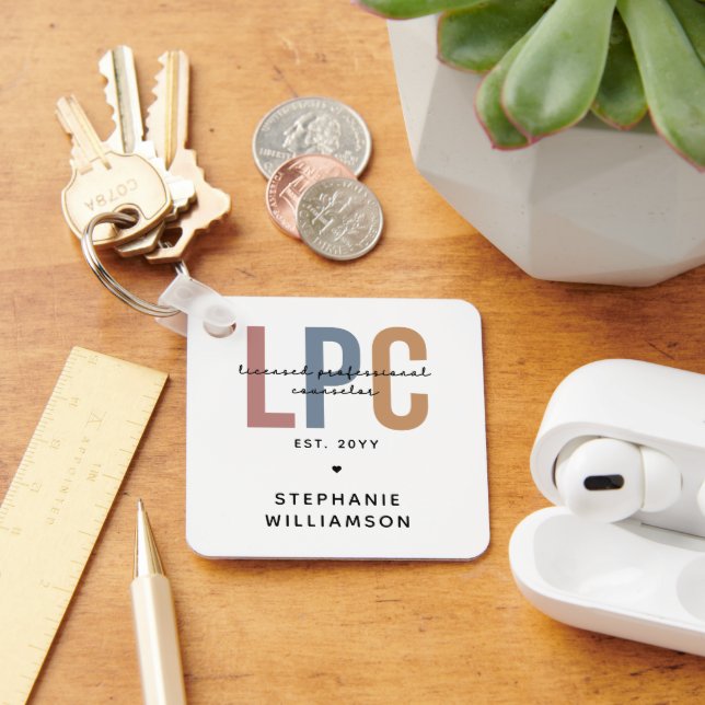 Custom LPC Licensed Professional Counselor Keychain (Desk)
