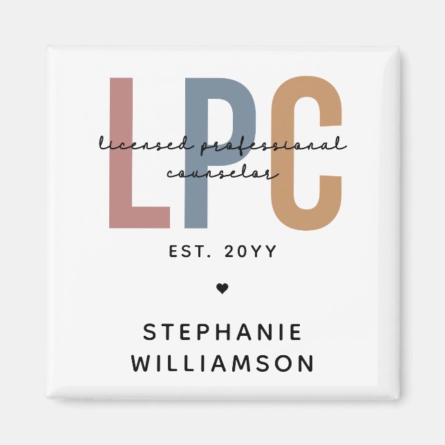 Custom LPC Licensed Professional Counselor Magnet (Front)