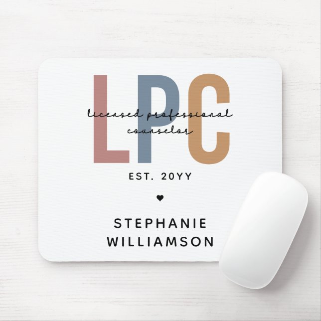 Custom LPC Licensed Professional Counselor Mouse Pad (With Mouse)