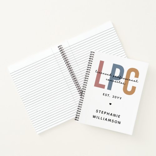 Custom LPC Licensed Professional Counselor Notebook