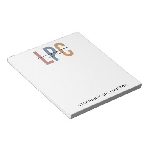 Custom LPC Licensed Professional Counselor Notepad