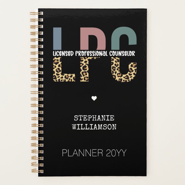 Custom LPC Licensed Professional Counselor  Planner (Front)