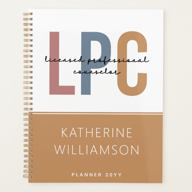 Custom LPC Licensed Professional Counselor Planner (Front)