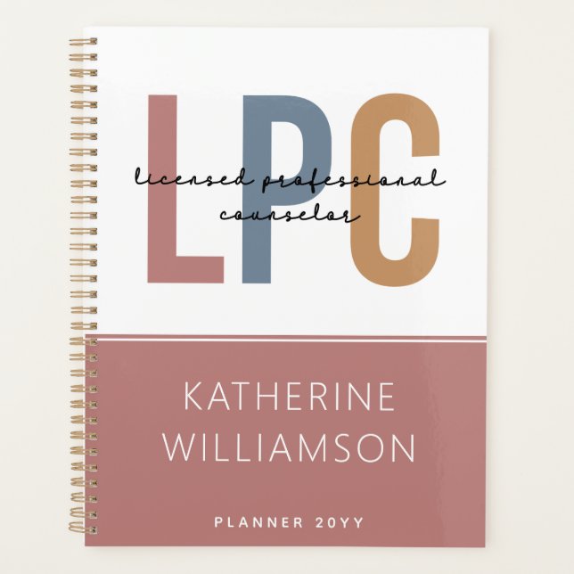 Custom LPC Licensed Professional Counselor Planner (Front)