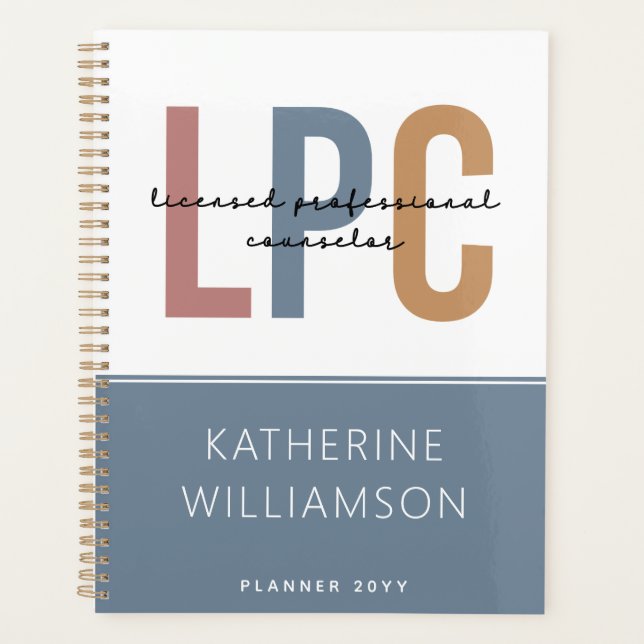 Custom LPC Licensed Professional Counselor Planner (Front)