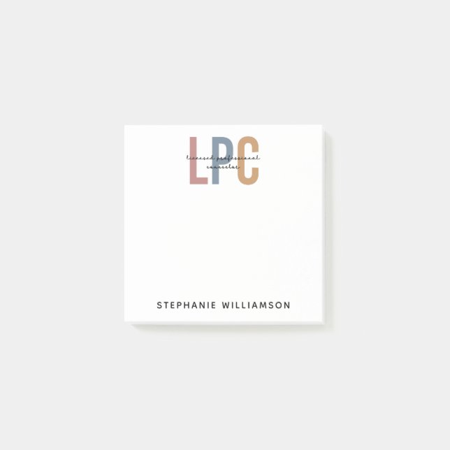 Custom LPC Licensed Professional Counselor Post-it Notes (Front)