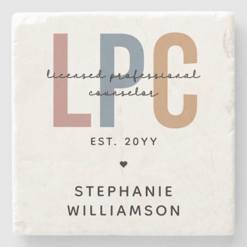 Custom LPC Licensed Professional Counselor Stone Coaster