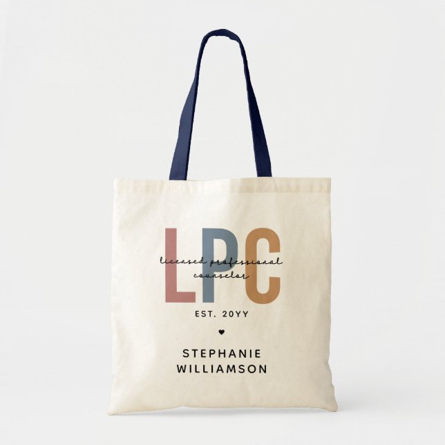 Custom LPC Licensed Professional Counselor Tote Bag (Front)