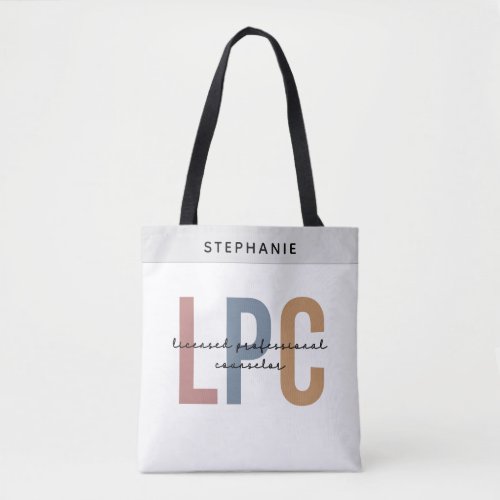 Custom LPC Licensed Professional Counselor Tote Bag