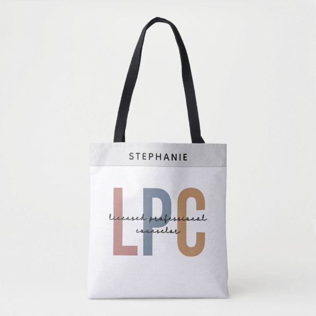 Custom LPC Licensed Professional Counselor Tote Bag (Front)