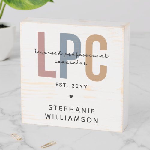 Custom LPC Licensed Professional Counselor Wooden Box Sign