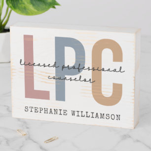 Custom LPC Licensed Professional Counselor Wooden Box Sign