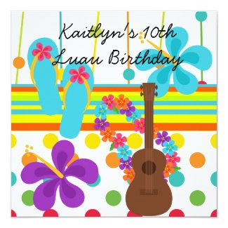 Custom Luau Birthday Invitation