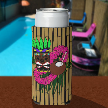 Custom Luau Birthday Party Theme Seltzer Can Cooler by macdesigns1 at Zazzle