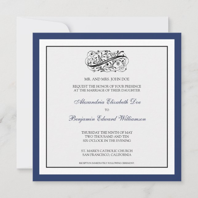 ::custom_luba:: Simply Elegant Wedding Invitation (Front)