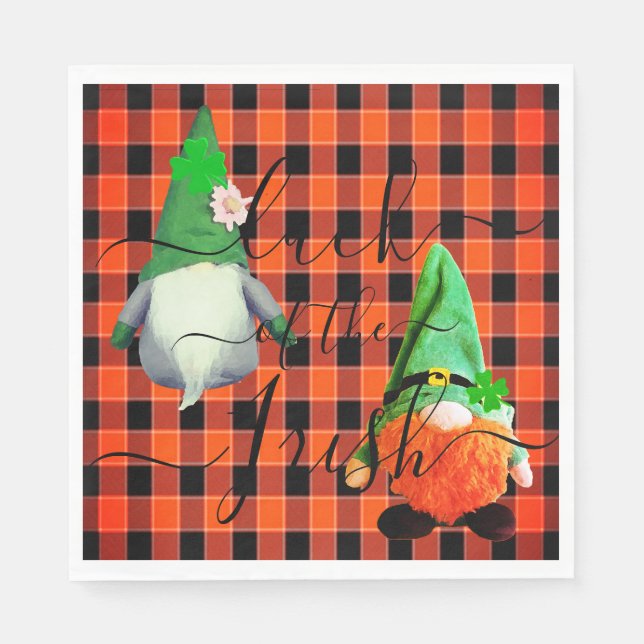 Custom LUCK OF THE IRISH St Patrick Day Decoration Napkins (Front)