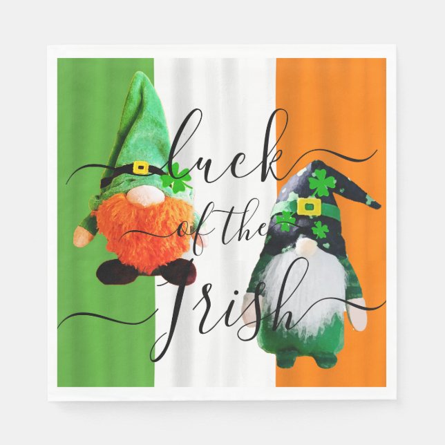Custom LUCK OF THE IRISH St Patrick Day Decoration Napkins (Front)