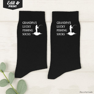 Custom Lucky Fishing Socks Birthday Christmas Gift