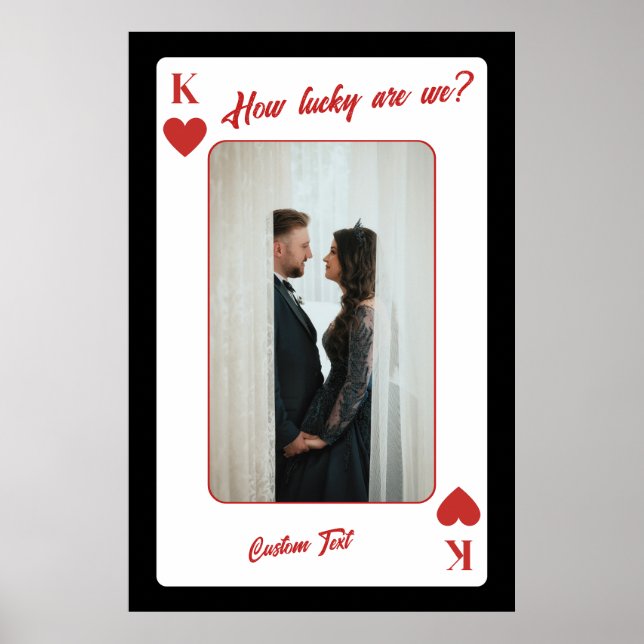 Custom Lucky In Love Photo Playing Card Poster (Front)