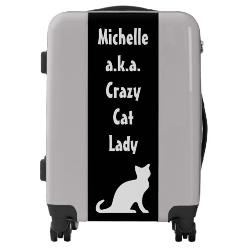 Custom luggage Funny suitcase for crazy cat lady