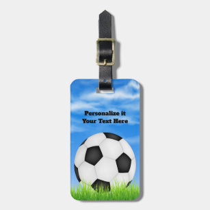 custom luggage tag soccer ball