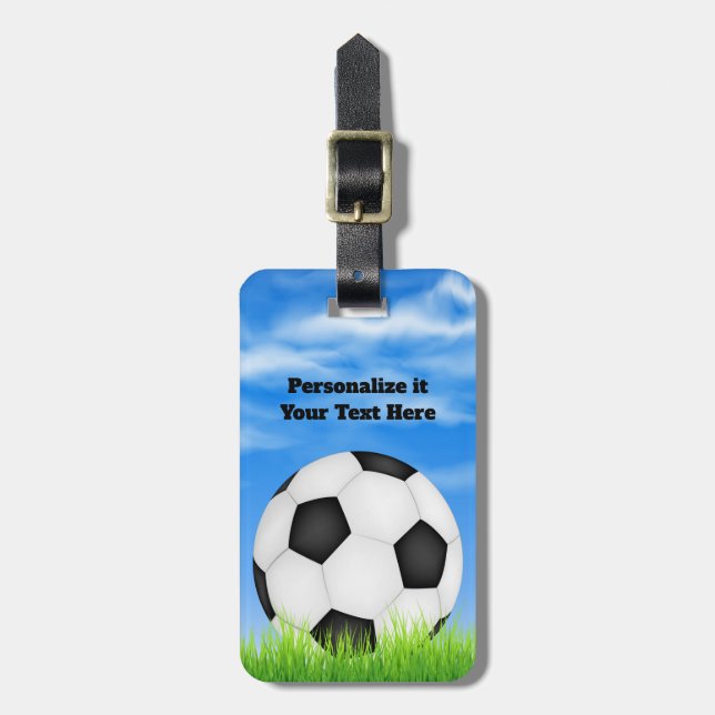 custom luggage tag soccer ball (Front Vertical)