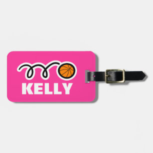 Custom luggage tag with cute basketball design