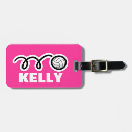 Custom luggage tag with cute volleyball design