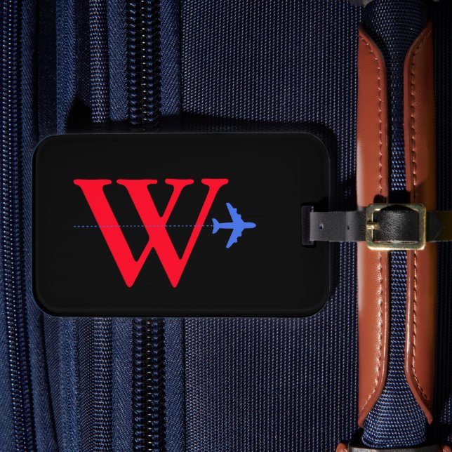 Custom Luggage Tag With Traveler Initial (Front Insitu 4)