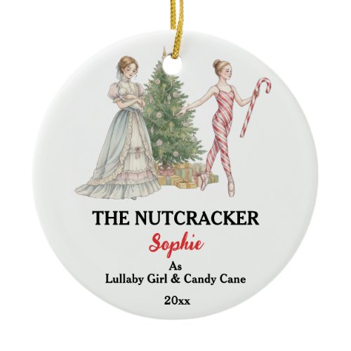 Custom Lullaby Girl Nutcracker Photo Christmas Ceramic Ornament
