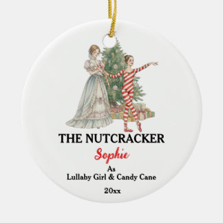Custom Lullaby Girl Nutcracker Photo Christmas Ceramic Ornament