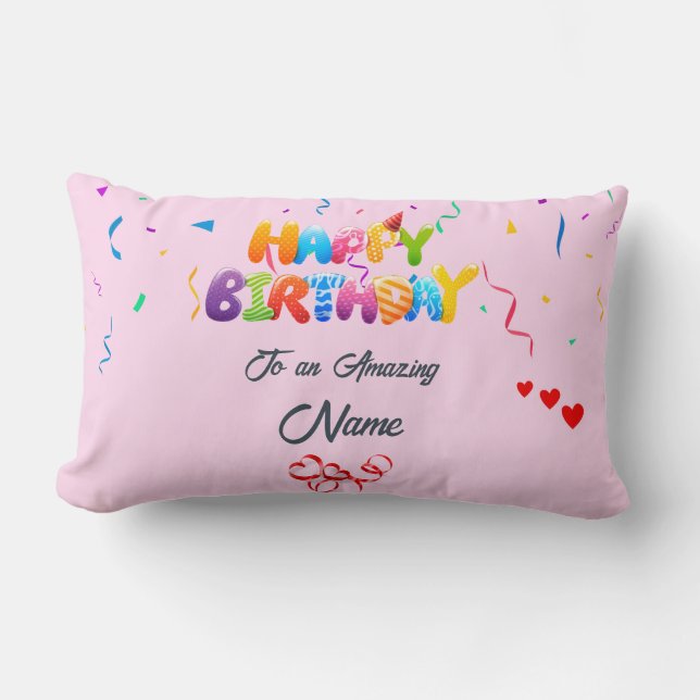 Custom Lumbar Pillow - Perfect Birthday Gift (Front)